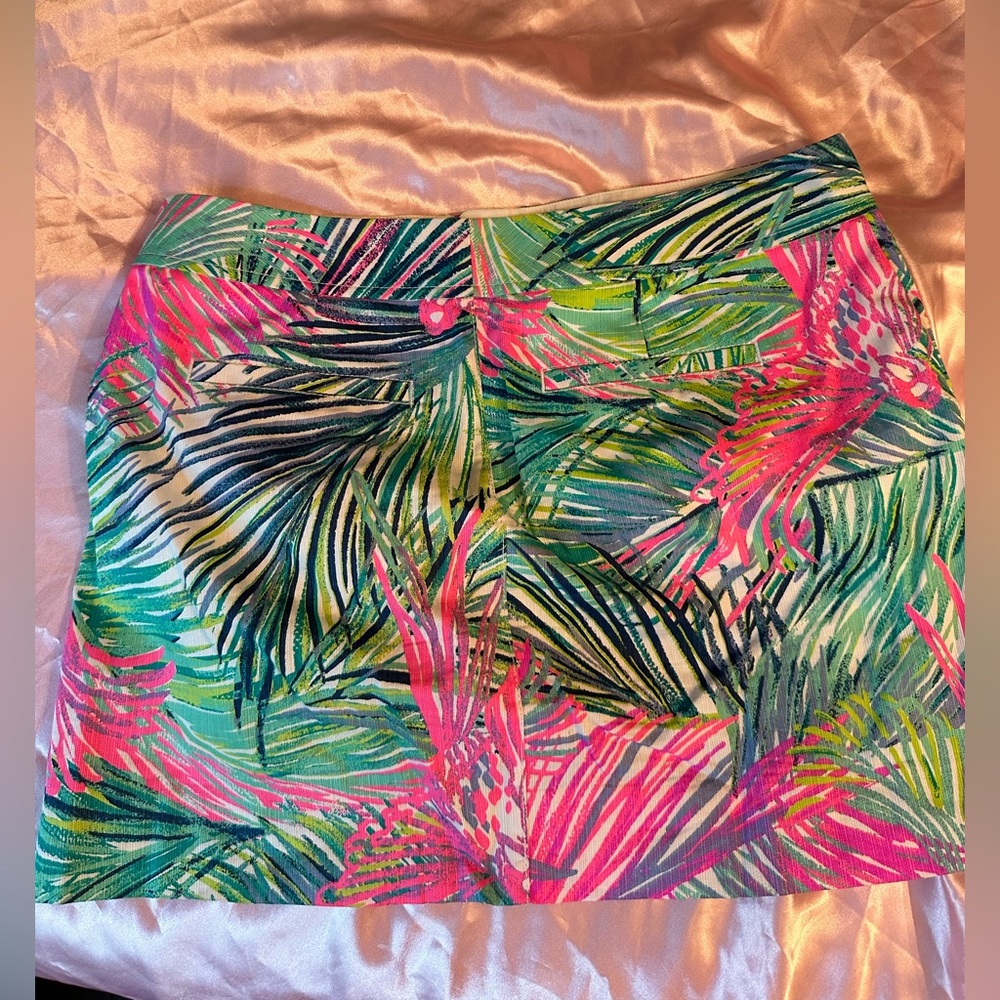Lilly Pulitzer skirt scarlet macaw print